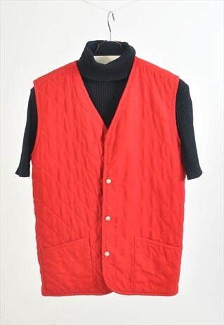 VINTAGE 90S QUILTED VEST IN RED