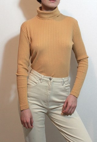 ALMOND CREAM MODAL BLEND TURTLENECK TOP