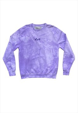 Purple tie dye sweatshirt with front logo