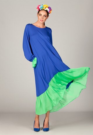 BLUE MAXI DRESS/ PLUS SIZE DRESS/ SUMMER DRESS/MAXI DRESS