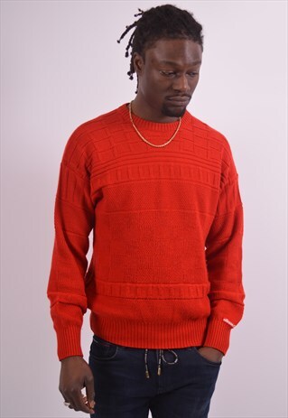 VINTAGE ELLESSE JUMPER SWEATER RED