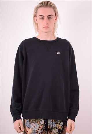 NIKE MENS VINTAGE SWEATSHIRT JUMPER LARGE BLACK 90S