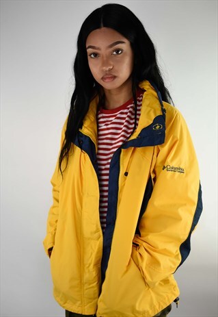 COLUMBIA SPORTSWEAR COMPANY YELLOW WATERPROOF COAT