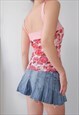 VINTAGE Y2K PINK FLORAL LACE TANK TOP