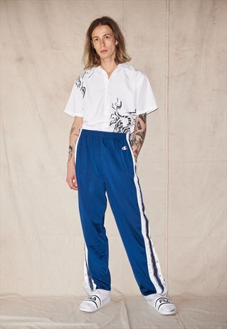 90' CHAMPION USA HYPE STRIPED RAVE UNISEX SWEAT TROUSERS