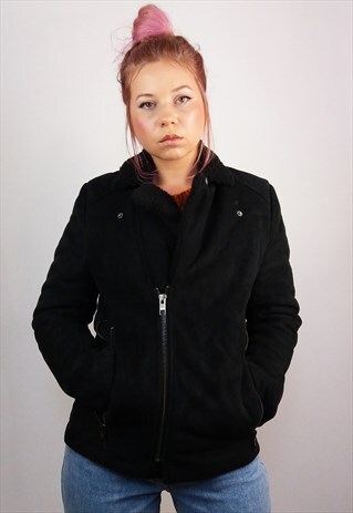 VINTAGE 90'S FAUX SUEDE / FAUX FUR SHERPA JACKET