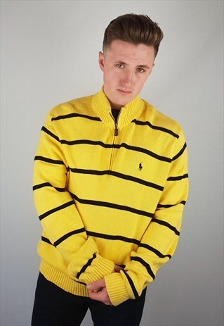 VINTAGE RALPH LAUREN 1/4 ZIP KNITTED SWEATSHIRT JUMPER