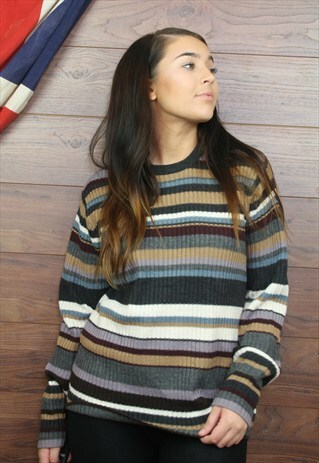 VINTAGE OVERSIZED ICELANDIC,PATTEREND,COSY KNIT JUMPER