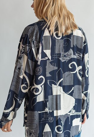 VINTAGE 80S FUNKY FESTIVAL SHIRT IN LONG SLEEVE