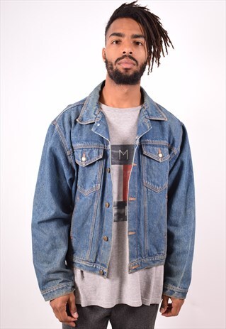 MENS VINTAGE DENIM JACKET XL BLUE 90S