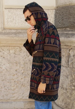 VINTAGE RARE 90'S WINTER WOOL MONTGOMERY COAT COD.8-57