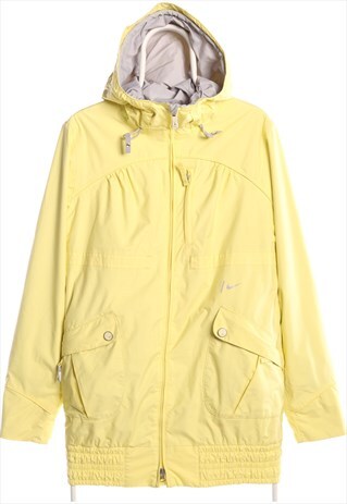 NIKE 90'S HOODED WATERPROOF PARKA LARGE YELLOW
