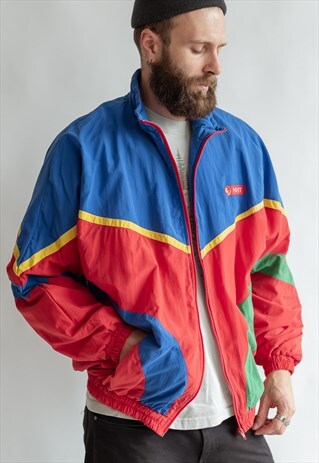 VINTAGE 80S POST MULTICOLOR TRACK JACKET