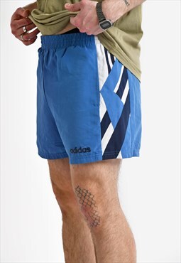 ADIDAS 90s mens sport shorts blue colour vintage Old School