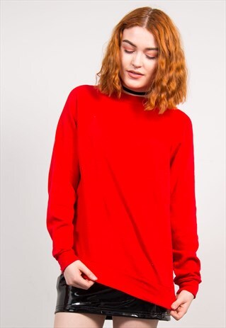 VINTAGE 90'S BASIC RED SWEATER JUMPER