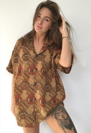 PATTERNED OVERSIZED RETRO VINTAGE UNISEX FESTIVAL SHIRT