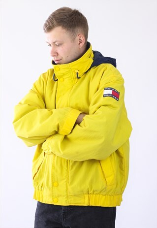 VINTAGE MENS TOMMY FLEECE LINING WARM WINDBREAKER JACKET