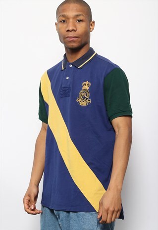 VINTAGE RALPH LAUREN LOGO POLO SHIRT BLUE