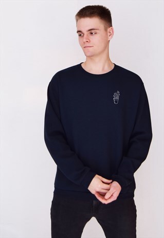 NAVY CACTUS (WHITE) SWEATSHIRT