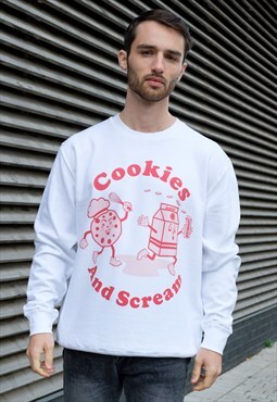 Cookies and Scream Men's Halloween Slogan Sweatshirt