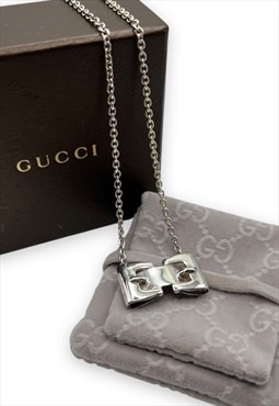 Vintage Gucci Necklace Bow buckle 925 sterling silver