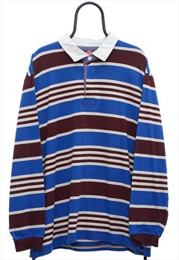 Vintage Striped Rugby Polo Jersey Mens