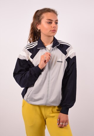 VINTAGE ADIDAS TRACKSUIT TOP JACKET GREY