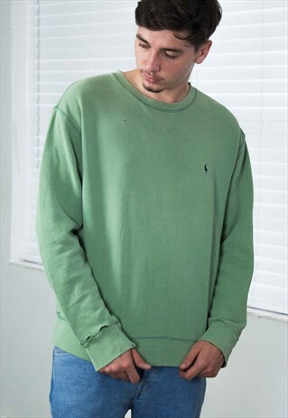 VINTAGE POLO RALPH LAUREN SWEATSHIRT JUMPER LOGO 90S M 15.1
