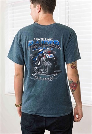 VINTAGE BIKER RALLY 2014 T-SHIRT LOGO L 7.7