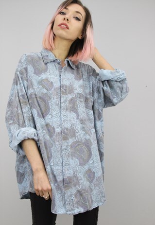 VINTAGE 80S/90S OVERSIZED PATTERNED SHIRT