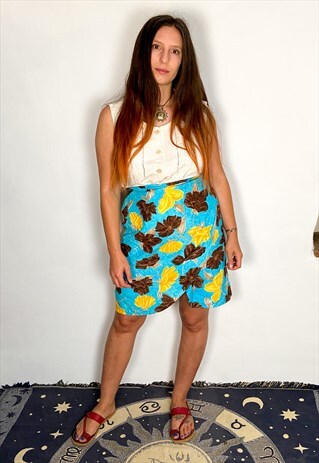 VINTAGE 90'S FLORAL PATTERN WRAPAROUND SKIRT