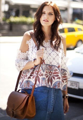 PAISLEY COLD SHOULDER TOP