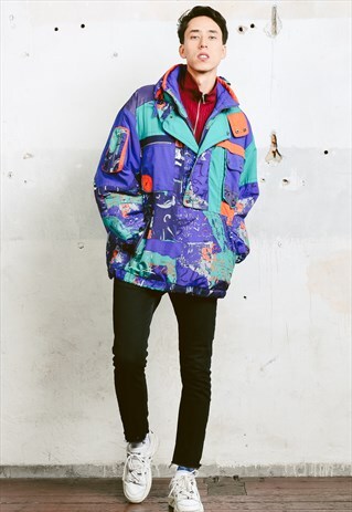 VINTAGE 90S BOLD PATTERNED WINTER JACKET