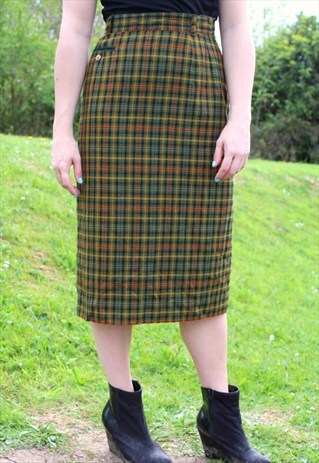 VINTAGE 90S COUNTRY WOOL BRITISH SKIRT - COUNTRY - SIZE 12