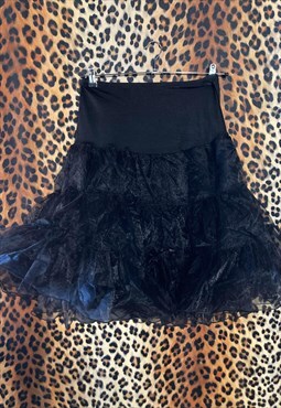 Black Petticoat Tulle 50s Style Underskirt Rockabilly Goth
