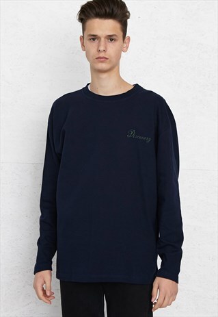 VINTAGE NAVY DISCOVERY ROUND NECK PULLOVER SWEATSHIRT