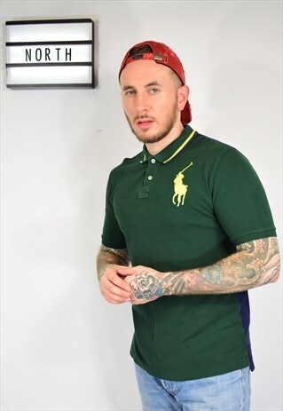 POLO RALPH LAUREN GREEN YELLOW CLASSIC POLO T SHIRT