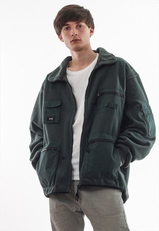 VINTAGE HELLY HANSEN UTILITY JACKET 90S GREEN WORKWEAR