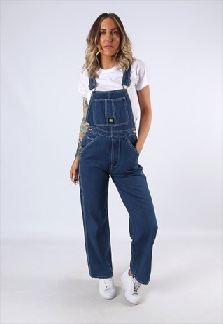 DENIM DUNGAREES JOHN DEERE WIDE LEG UK 8 (GCEW)