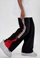 BLACK SPORTY RELAXED FIT PANTS TROUSERS