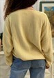 VINTAGE 80S LE CITRON YELLOW KNIT JUMPER SWEATER PULLOVER