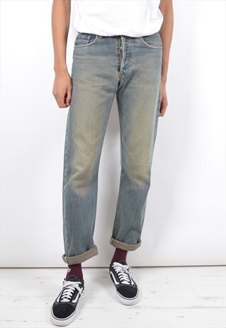 LEVI'S 501 MENS VINTAGE JEANS W32 L36 BLUE 90S