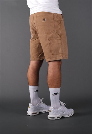 VINTAGE CARHARTT CARGO SHORTS IN TAN.