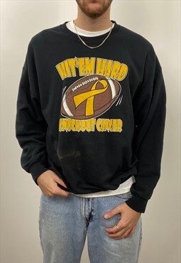Vintage distressed American football black/yellow sweatshirt