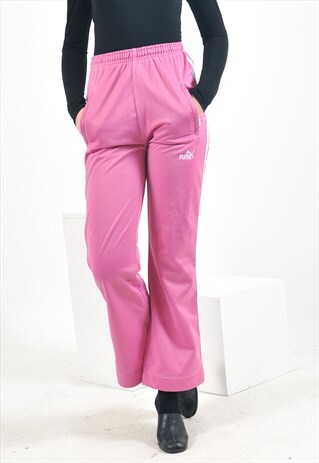 VINTAGE PUMA FLARES TRACK JOGGERS IN PINK