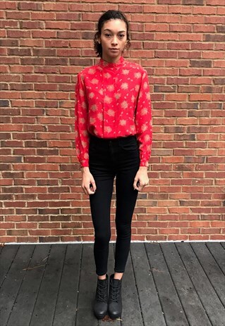 VINTAGE PEACOCK FEATHER BLOUSE