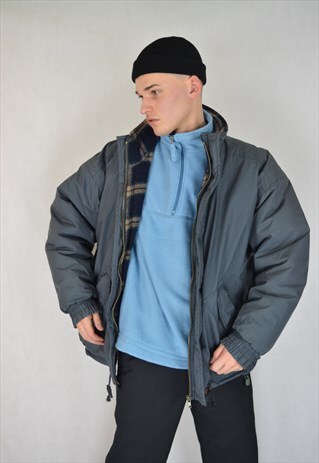 VINTAGE GREY RAVE PUFFER JACKET