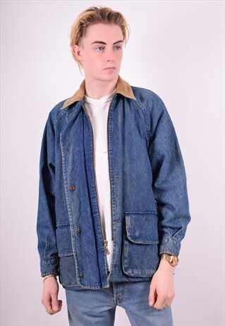NAUTICA MENS VINTAGE DENIM JACKET SMALL BLUE 90'S