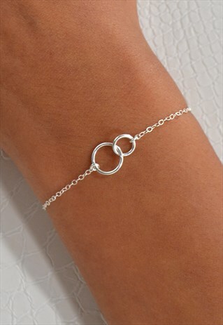 PAIGE STERLING SILVER DOUBLE KARMA INFINITY CIRCLE BRACELET