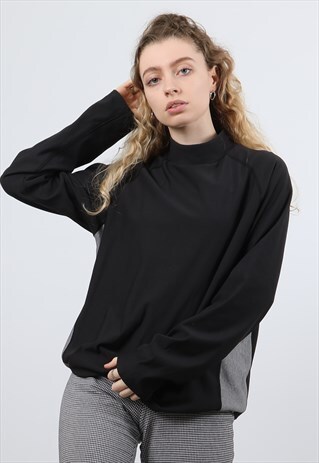 VINTAGE REEBOK MEDIUM BLACK HIGH NECK TOP